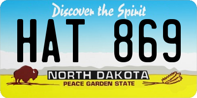 ND license plate HAT869