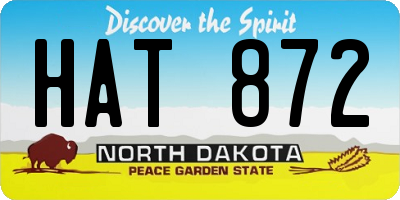 ND license plate HAT872