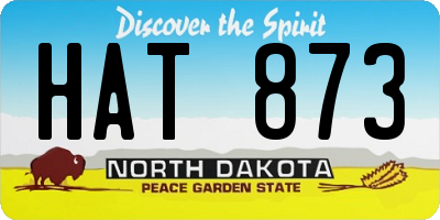 ND license plate HAT873