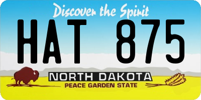 ND license plate HAT875