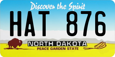ND license plate HAT876