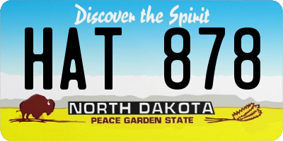 ND license plate HAT878