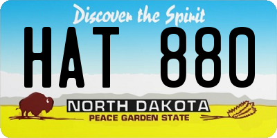 ND license plate HAT880