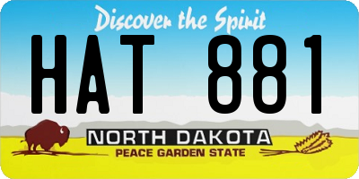 ND license plate HAT881