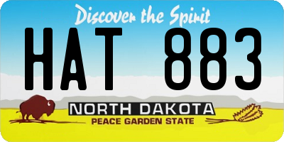 ND license plate HAT883