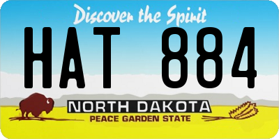 ND license plate HAT884