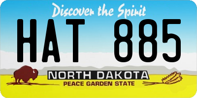 ND license plate HAT885