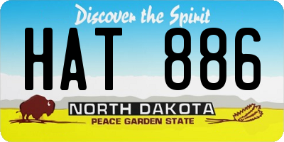 ND license plate HAT886
