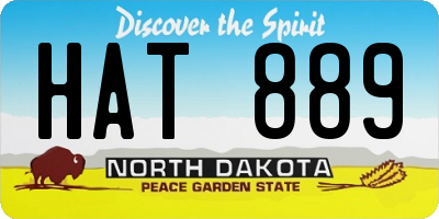 ND license plate HAT889