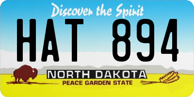 ND license plate HAT894