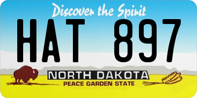 ND license plate HAT897