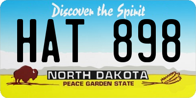 ND license plate HAT898