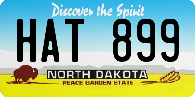 ND license plate HAT899