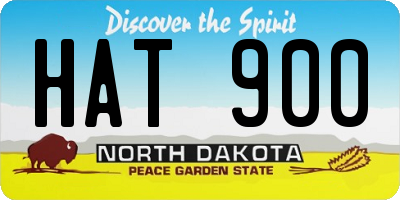 ND license plate HAT900