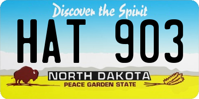 ND license plate HAT903