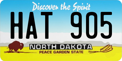 ND license plate HAT905