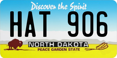 ND license plate HAT906