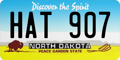 ND license plate HAT907