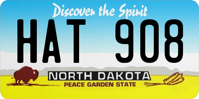 ND license plate HAT908