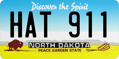 ND license plate HAT911