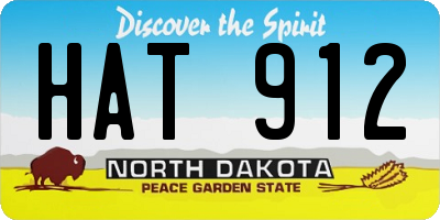 ND license plate HAT912