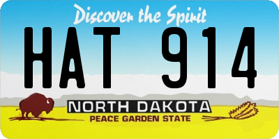 ND license plate HAT914