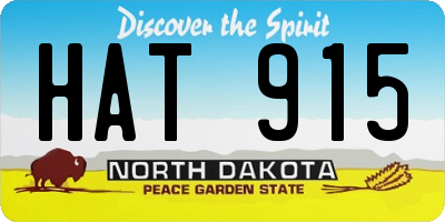 ND license plate HAT915
