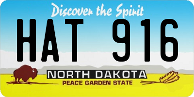 ND license plate HAT916