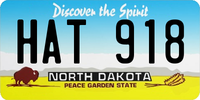 ND license plate HAT918