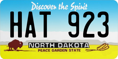 ND license plate HAT923
