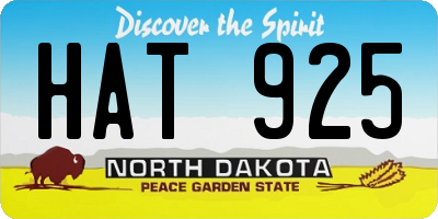ND license plate HAT925