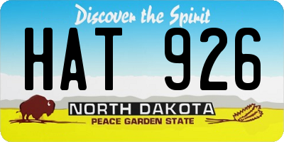 ND license plate HAT926