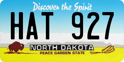 ND license plate HAT927