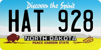 ND license plate HAT928