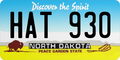 ND license plate HAT930