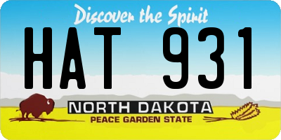 ND license plate HAT931