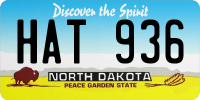 ND license plate HAT936