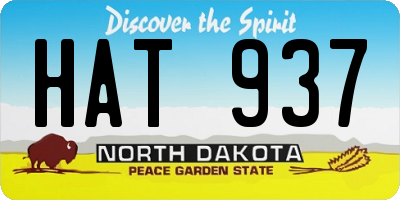 ND license plate HAT937