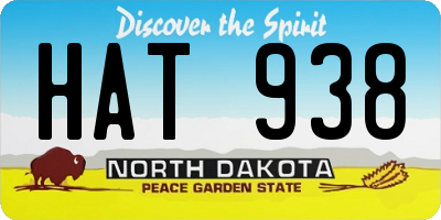 ND license plate HAT938