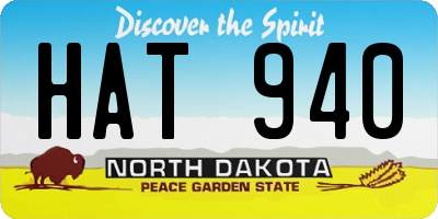 ND license plate HAT940