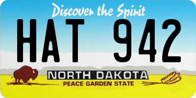ND license plate HAT942