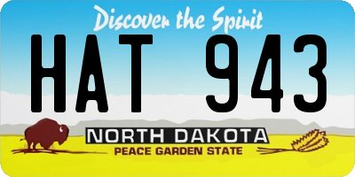 ND license plate HAT943
