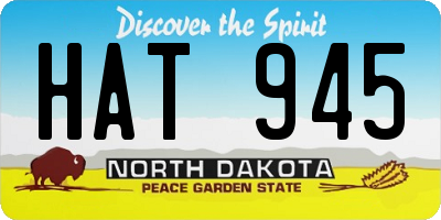 ND license plate HAT945