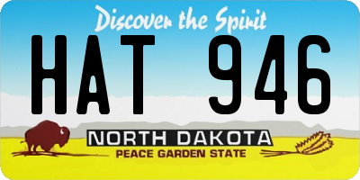 ND license plate HAT946
