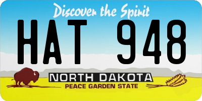 ND license plate HAT948
