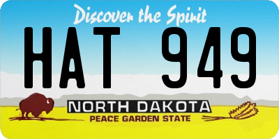 ND license plate HAT949
