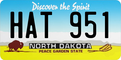 ND license plate HAT951