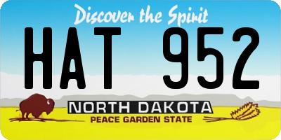 ND license plate HAT952