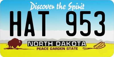 ND license plate HAT953