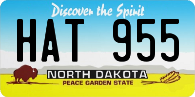 ND license plate HAT955